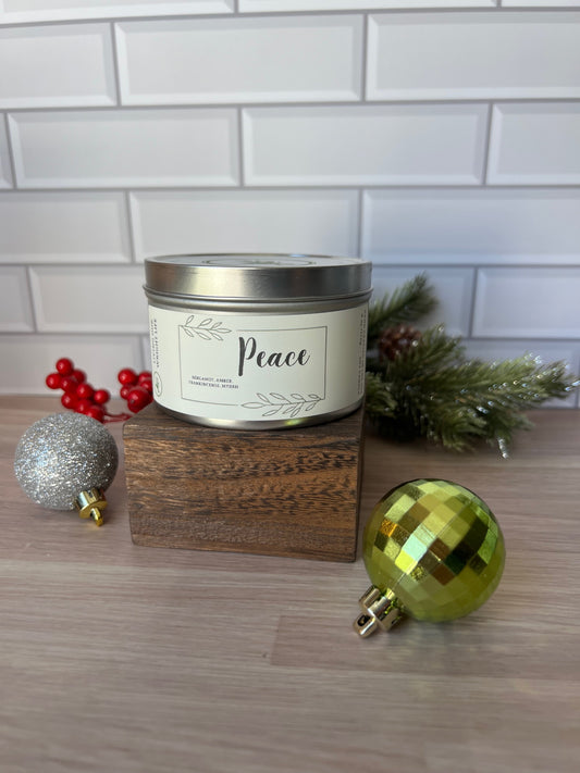 Peace Tin Candle